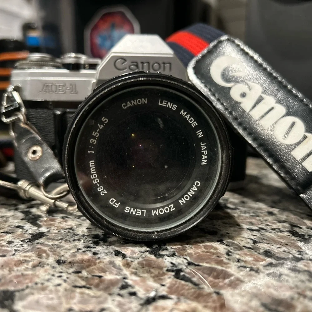 Canon AE-1 Black and Silver Film Camera